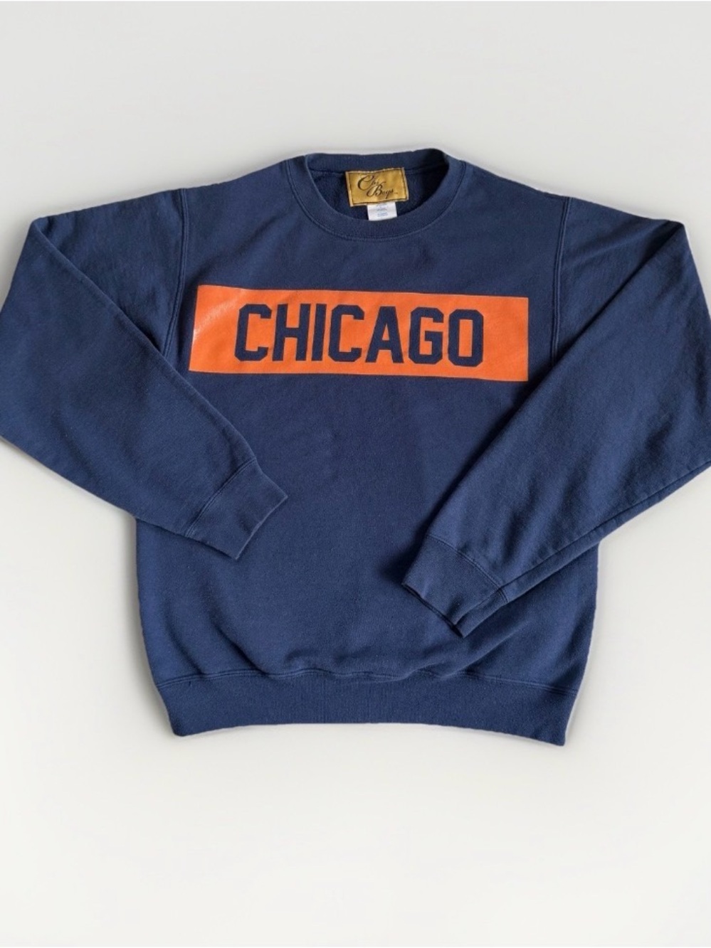 ChiBoys Chicago We Are One Star Crewneck L Navy Orange Block Premium Local Brand